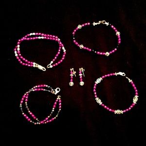 For the Magenta/Pink lover bracelets and earrings